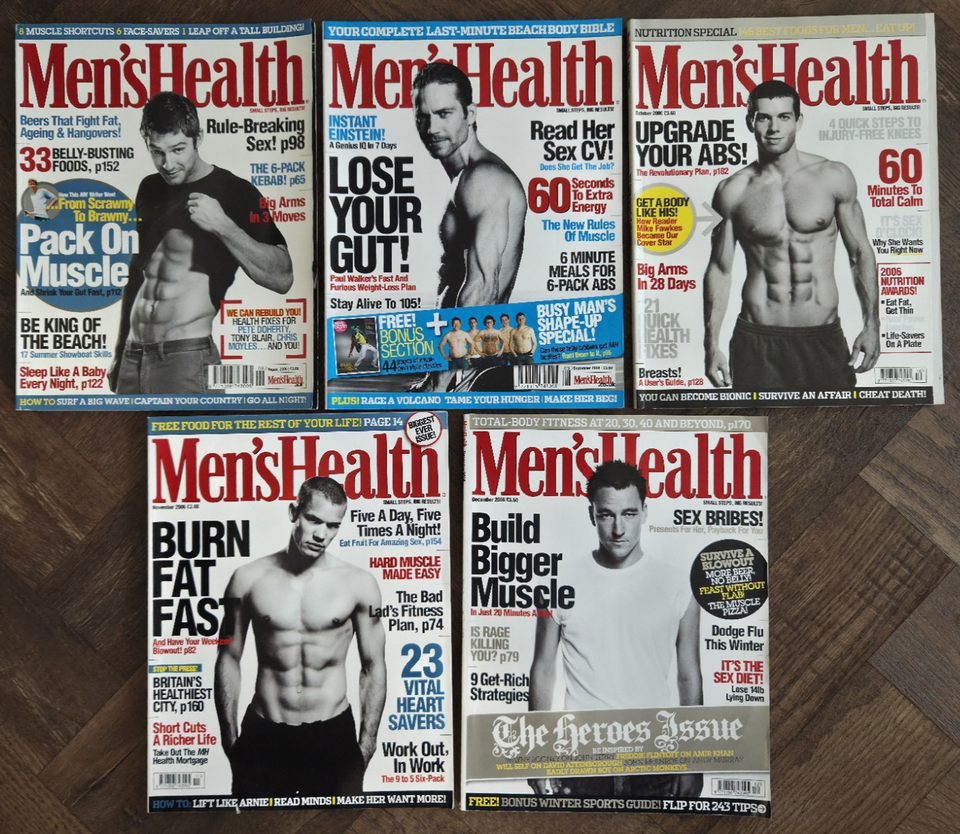 2006 Men's Health Magazines Full Complete Year 11 Issues Paul Walker ...