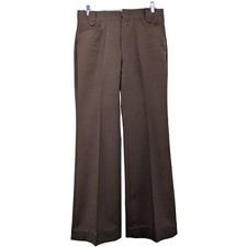Vintage Wrangler Mens Brown Western Dress Slacks Wide Leg USA Made 32x31 WS100BN