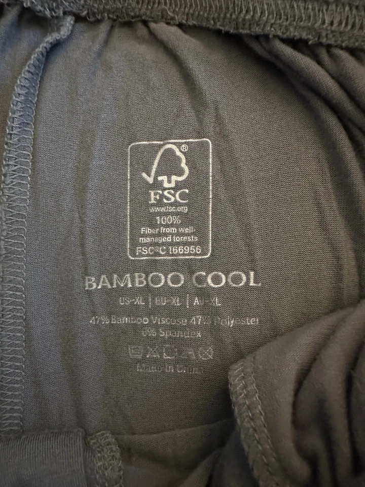 Pantalones Cortos para Dormir Bambú Frescos Para Hombre XL Gris Elastizados Salón Tirar con Cordón Foto 3 de 4