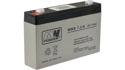 5902135119549 Akumulator do zasilacza UPS 6V 7,2Ah Faston 187 MW POWER