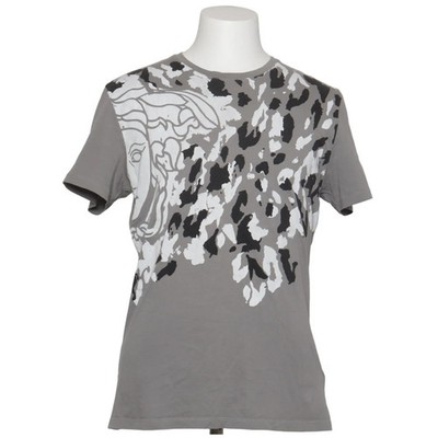 Versace Collection, T-shirt, Größe: M, Grau/Schwarz/Weiß, Print, Herren #nSW