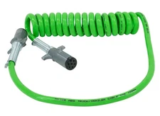 7-Way ABS Coil 15' (Green) 48"x12" Leads Trailer Electrical Power Cord Powercoil