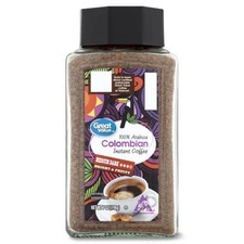 Great Value 100 Arabica Colombian Medium-Dark Roast Instant Coffee, 7 oz