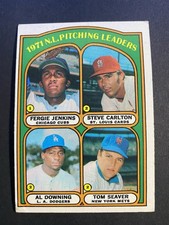 1972 Topps Baseball NL Pitching Leaders Jenkins/Carlton/Downing/Seaver Card #93