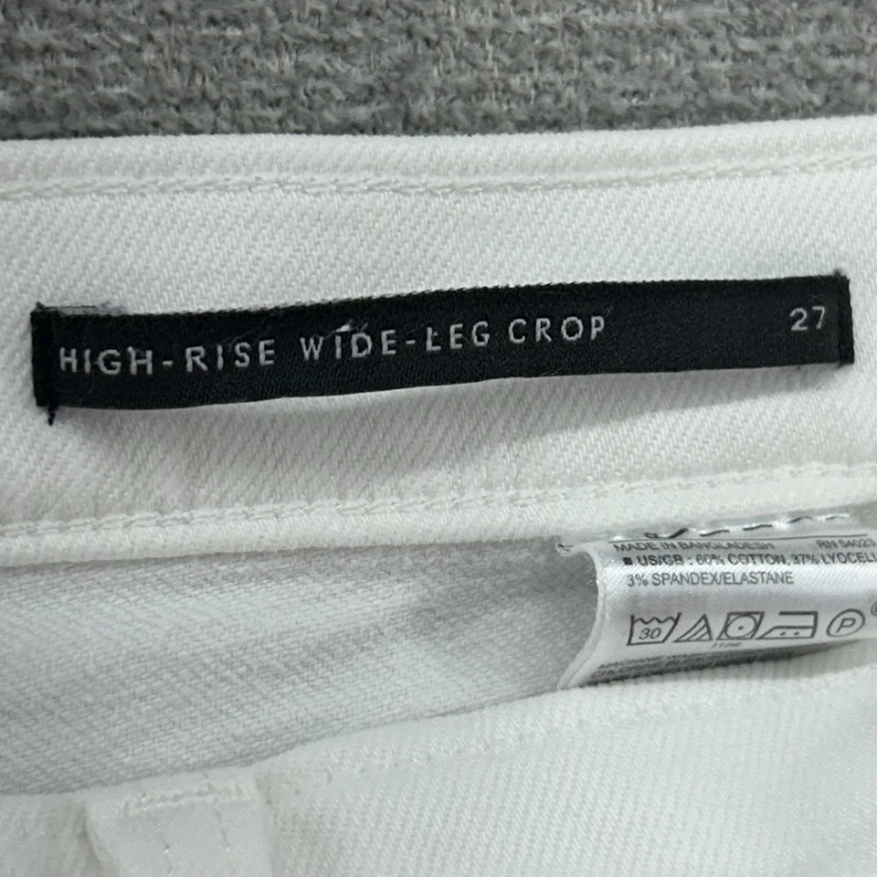 Pantalones de mezclilla cortos de pierna ancha de tiro alto Banana Republic para mujer talla 27 blancos informales Foto 4 de 4