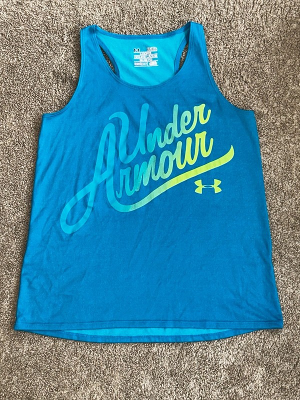 EUC Girls' Size Large Under Armour Blue Tank Top