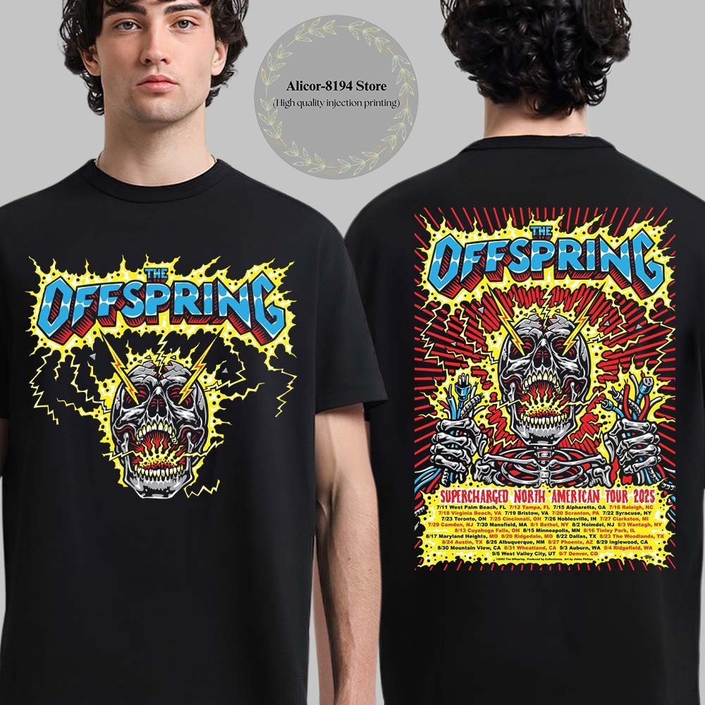 Official The Offspring 2025 Supercharged Tour T-Shirt