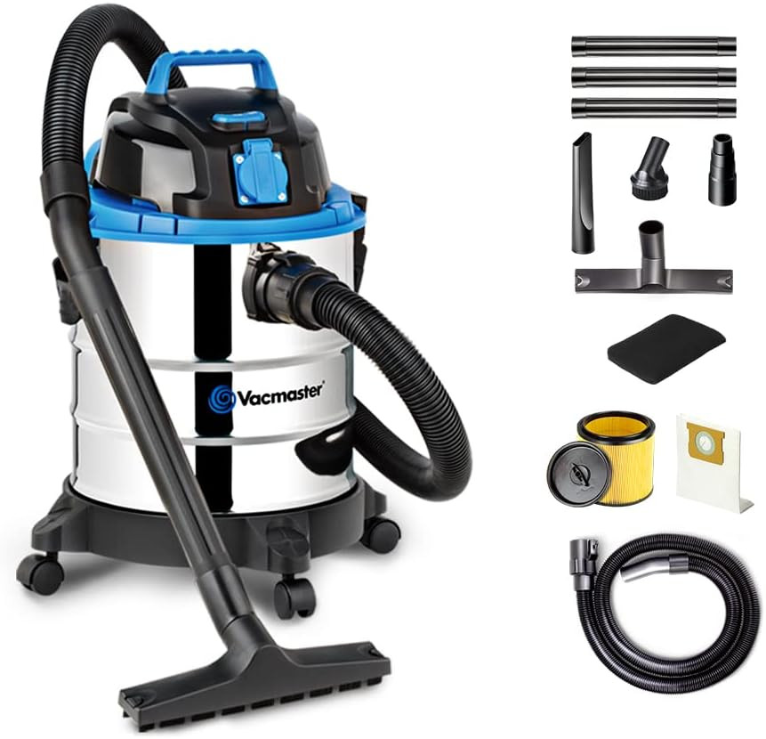 Vacmaster VQ1220SC Aspiratore Solidi e Liquidi 20L - Bidone Inox 1250W