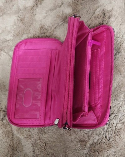 Vera Bradley Iconic Kaleidoscope Wallet Phone Bag Pink Floral - Picture 3 of 8