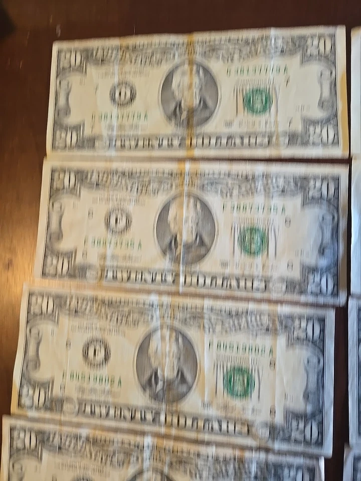 $20 Dollar bills 1990 and 1995 Lot of 8 Old design small face Circulated - Image 2 of 4