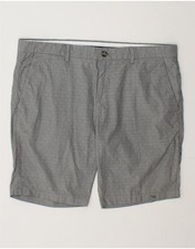 MARKS  SPENCER Mens Chino Shorts W38 XL Grey Spotted Cotton QH02