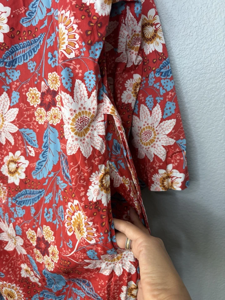 Garnet Hill Pima хлопок маленький пижамы комплект кимоно халат сна брюки женщин - Изображение 4 из 4