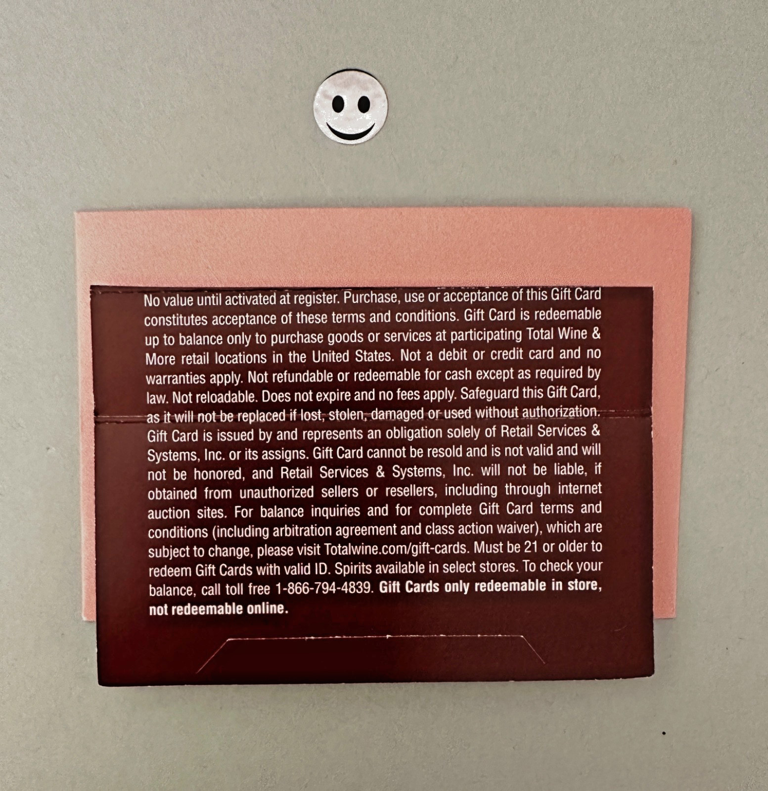 Total Wine & More Gift Card $100.00 Value - Physical Gift Card - Free Shipping