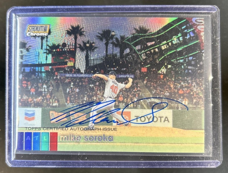 2020 Topps Stadium Club Chrome Mike Soroka Auto Autograph Gold #/50 Braves