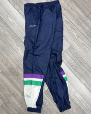 Adidas Originals Vintage Blue Nylon Track Pants Men Size L/M