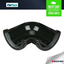 FloPlast Half Round Gutter 90° Bend 112mm Guttering *Bulk Buy Available* Black