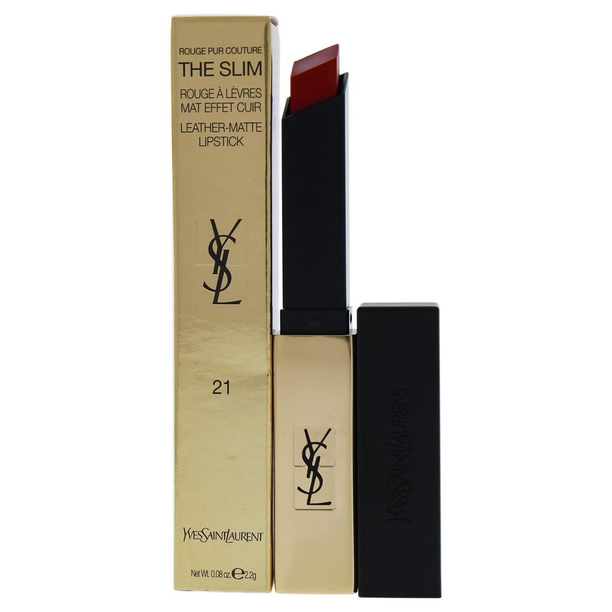 Yves Saint Laurent THE SLIM 口紅 21 4本セット YSL ROUGE PUR COUTURE THE SLIM LEATHER-MATTE LIPSTICK 2.2G #21