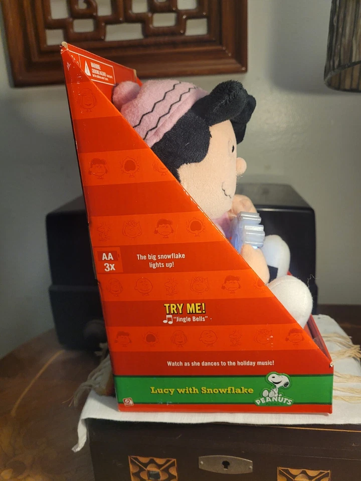 Peanuts Lucy with Snowflake 9” Holiday Music Toy Plush Figure - Image 3 of 4