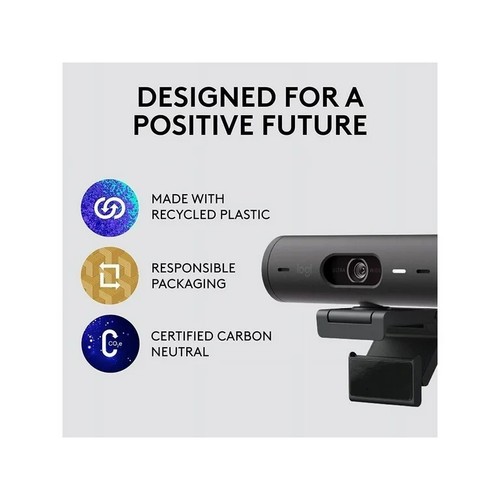 Logitech Brio 500 Full HD Webcam with HDR & Privacy Cover - Graphite