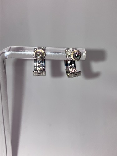 NWOT! 4 Pair Hypoallergenic Silver-Tone Different Designs Hoops 3/8" Earrings - Picture 9 of 22