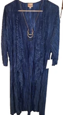 NWT LuLaRoe Large Solid Royal Blue Pleated Shirley Long Kimono Cover Up