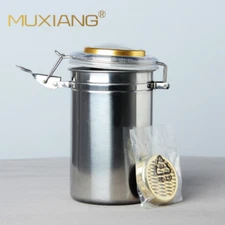 Cigar Humidor Jar Case Box With Humidifier and Hygrometer Stainless Steel
