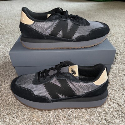 New Balance 237 Sneakers Mens Size 11 Gray Black Gum Retro Shoes MS237LOB