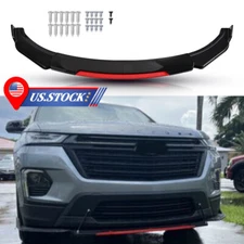 For Chevrolet Traverse 2021+ Front Bumper Lip Splitter Spoiler Kit Gloss Black