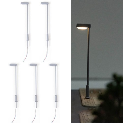 Maqueta de tren LED farola escala N LED farola blanco cálido 5 piezas - Imagen 2 de 12