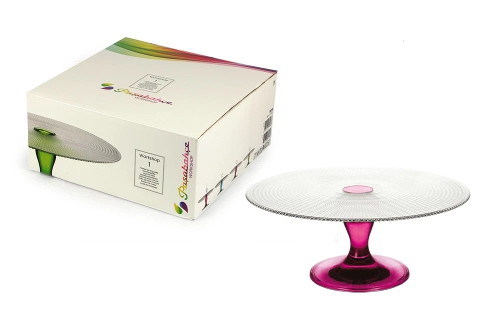 Alzata in vetro trasparente fucsia per dolci e frutta - Immagine 2 di 2