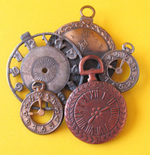 Steampunk clock brooch or pendant