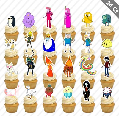 24 Adventure Time Cupcake Topper Food Birthday Party Space Gems