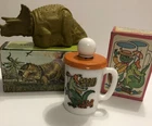 Vintage 70's Avon Triceratops Bubble Bath , Gaylord Gator Milk Glass Mug Shampoo