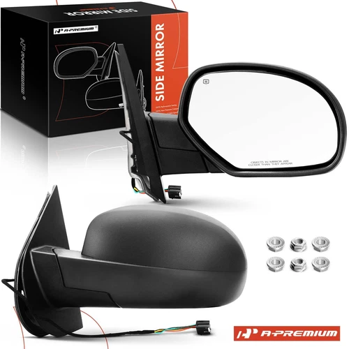 2x L&R Textured Black Power Heated Towing Mirror for Chevy Silverado 2007-2013