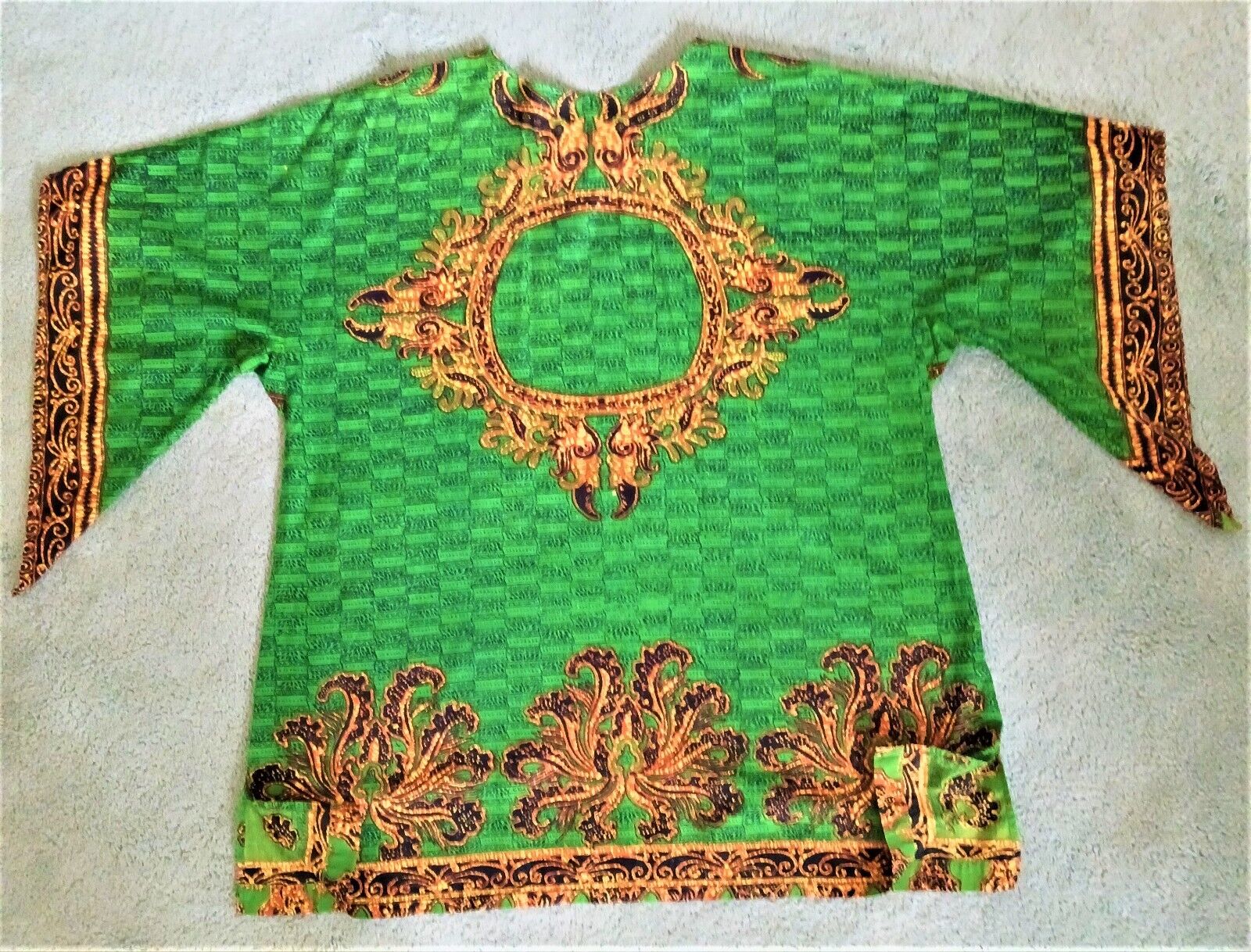 Vintage Authentic Thai Shirt Fabulous Print Large - image 1