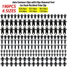 190PCS Auto Fastener Plastic Fastener Rivet Car Push Pin Rivet Trim Clips Kit