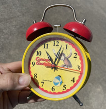 Vintage alarm clock Curious George Adventures TWIN BELL Ball Moves CUTE    blt7j2