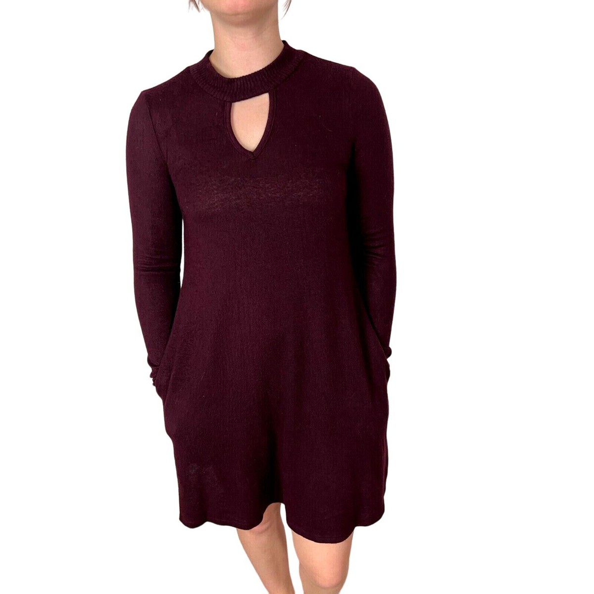 Long Sleeve Keyhole Sweater Dress By And By Womens Sweater Dress