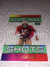Joe Montana 2021 Illusions Football Clear Shots Insert Emerald Parallel 49ers