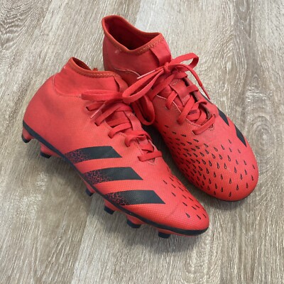 Adidas Predator 2021 black and red high top cleats boys mens size