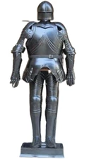 German Gothic Black Full Suit Of Armor Medieval Armor Wearable Costume