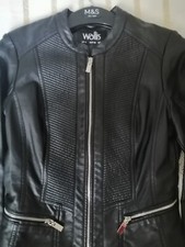 Womens Leather Biker Jacket Size 8