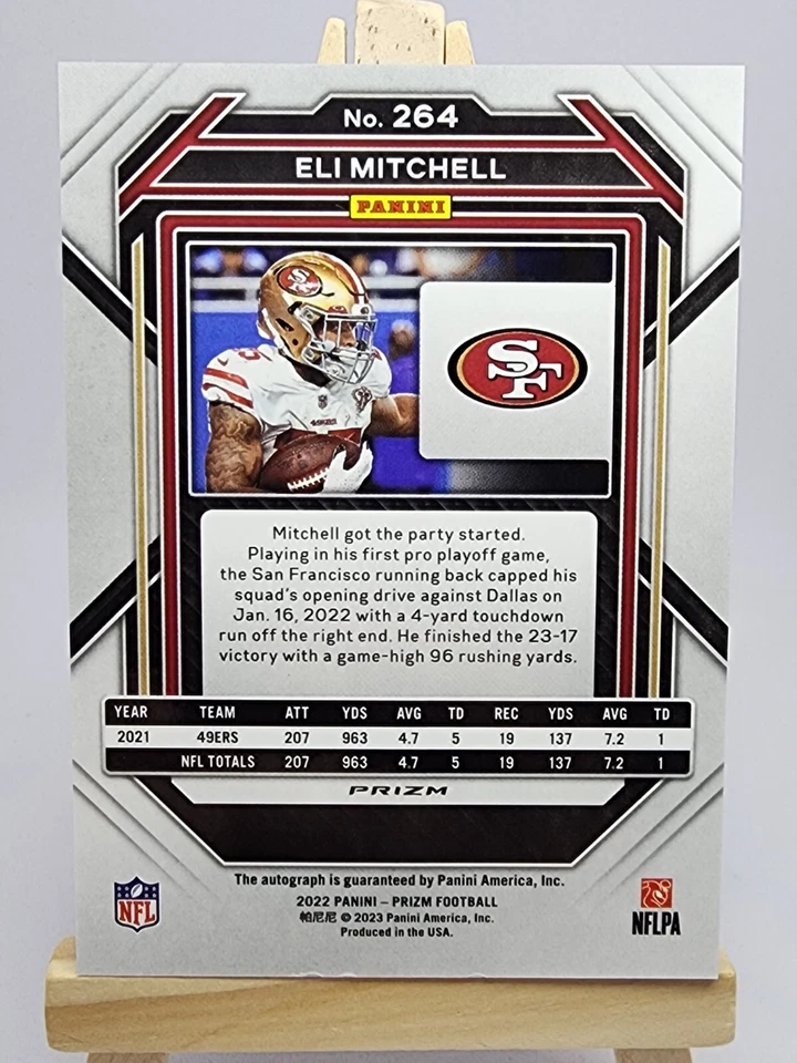 Eli Mitchell 2022 Panini Prizm Autograph Prizm Silver #264 Auto 49ers - Image 2 of 3