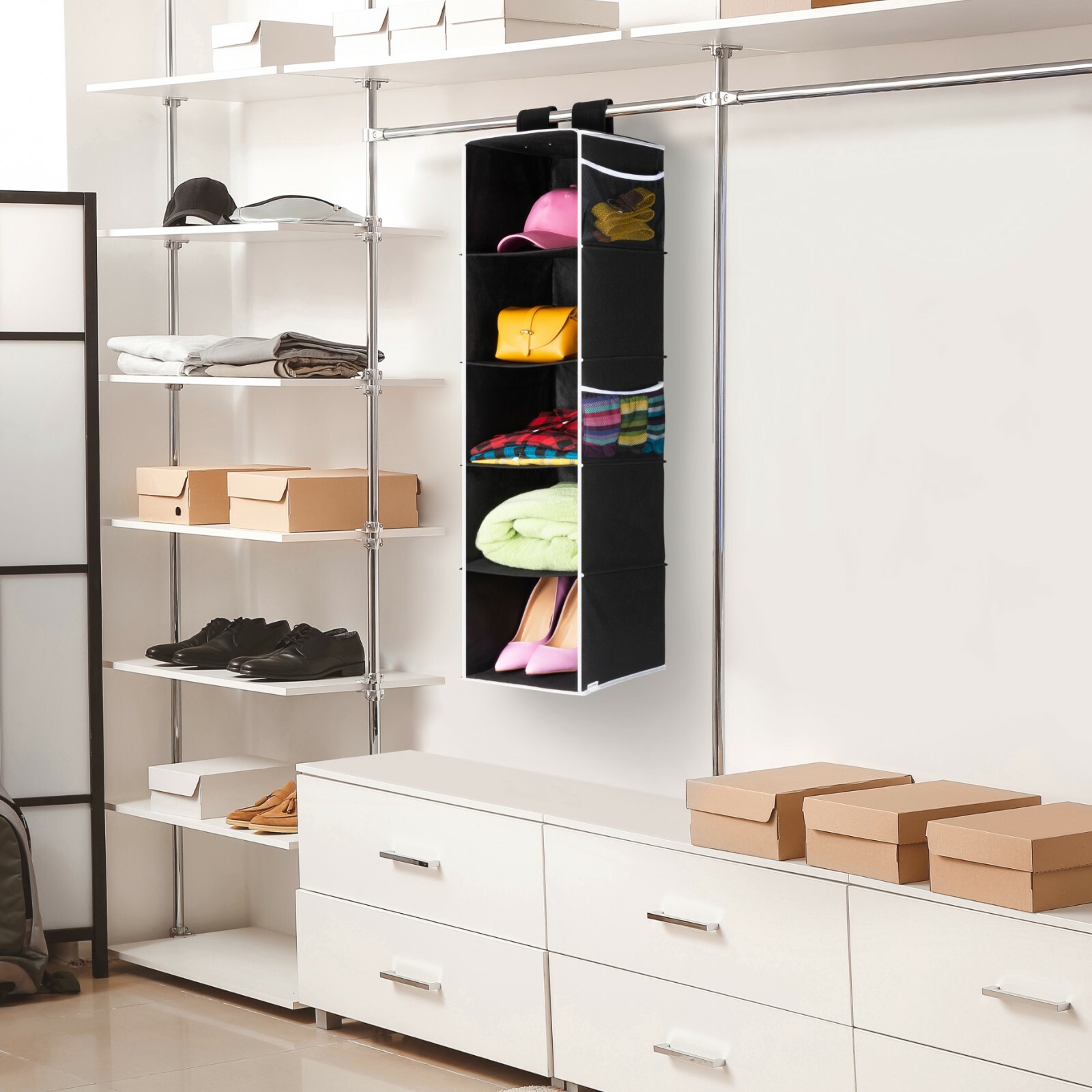 MAXPORIUM® Hanging Wardrobe Storage Organiser Shoes Clothes Hanging