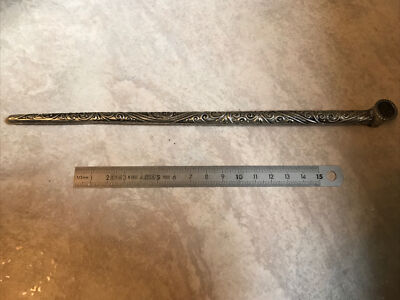 old Tuareg pipe in silver metal North Africa 23cm approx