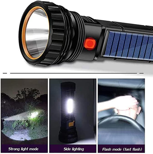2Pcs Solar/Rechargeable Multi Function 1000 Lumens LED Flashlight, with Emergenc - Picture 5 of 12