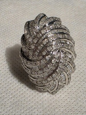 Michael Drechsler Designer Sterling Silver Cluster Cocktail RING Size 7.25