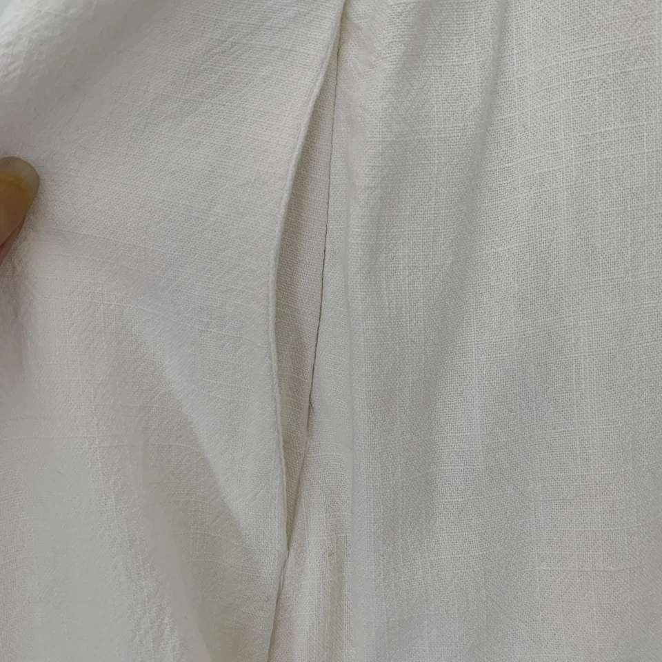 Womens Dotti linen Blend  Pinafore Dress With Side Pockets  Sz10. Shirred Back Foto 3 de 4