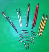 Calligraphy Pen Lot plus x20 Nibs - Holders William Mitchell Gillott Tudor VGC