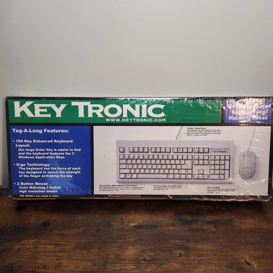Key Tronic Tag-A-Long 104 Key Enhanced Layout Ergonomic Keyboard & Mouse Sealed - Image 4 of 4